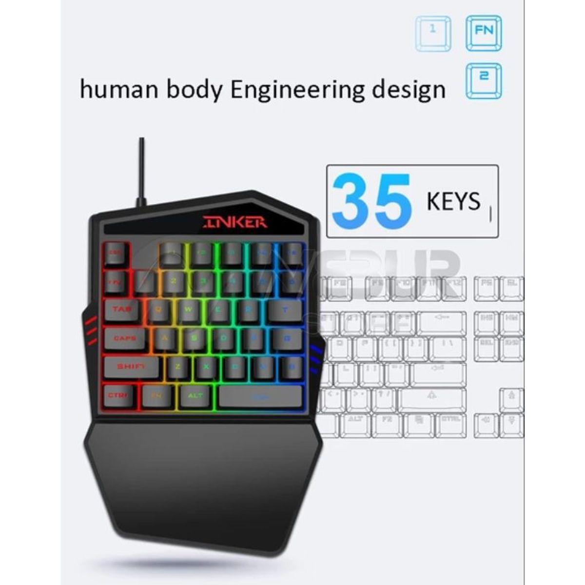 GENERICO - Teclado Gamer INKER K99 para una mano