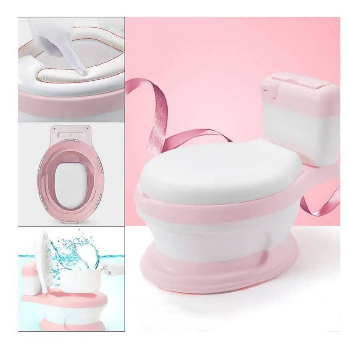 GENERICO - Inodoro Basin de Entrenamiento Musical para Niños Rosado