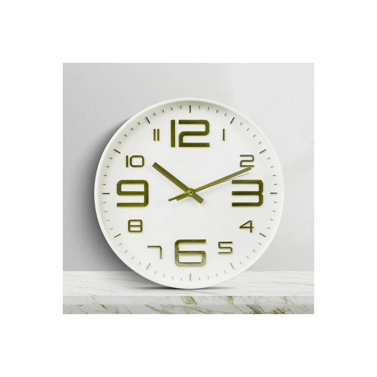 GENERICO - Reloj De Pared Moderno Decorativo Modelo  Blanco Con Negros 30cm