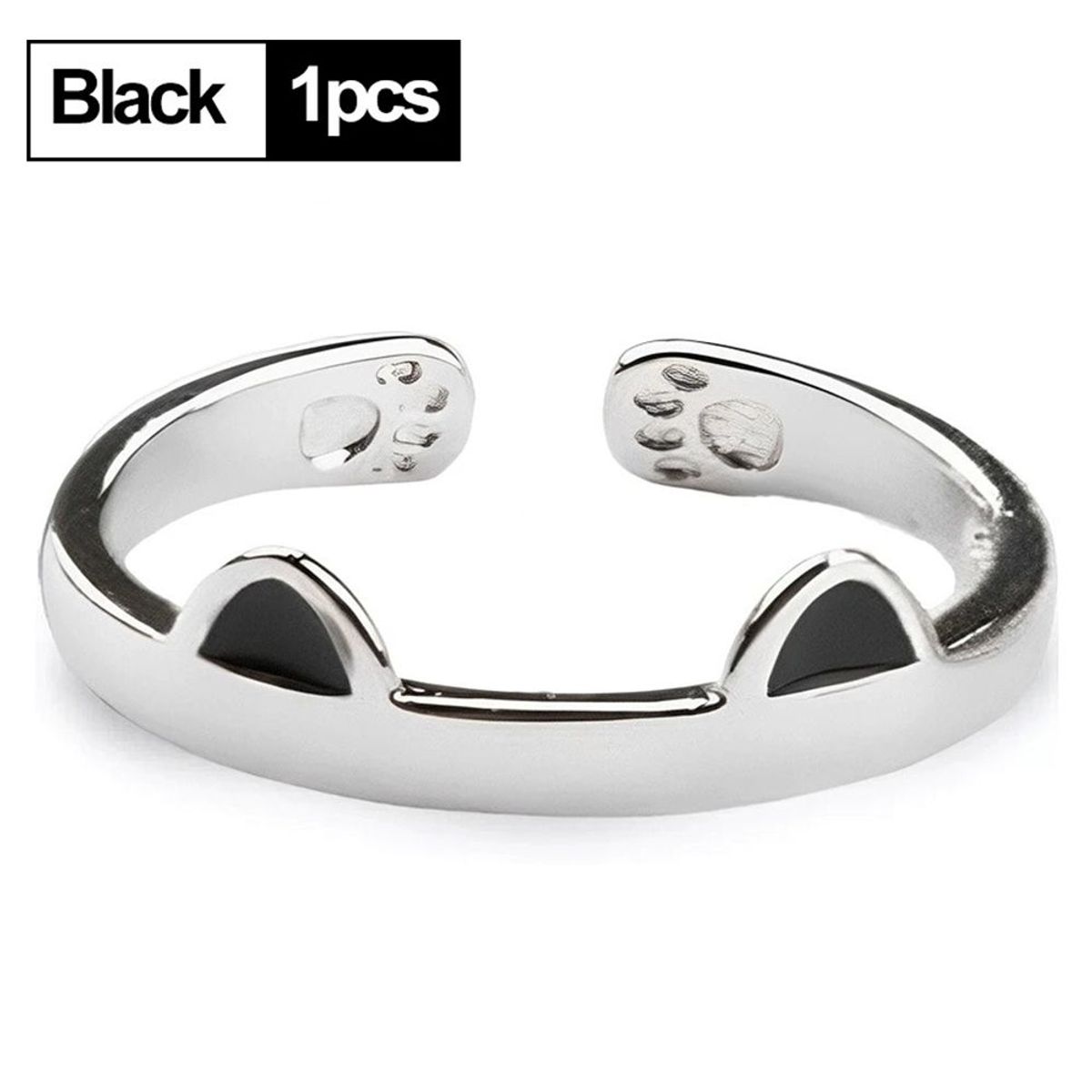 GENERICO - Anillo De Mujer Ajustable Gato Orejas Y Patas Negro