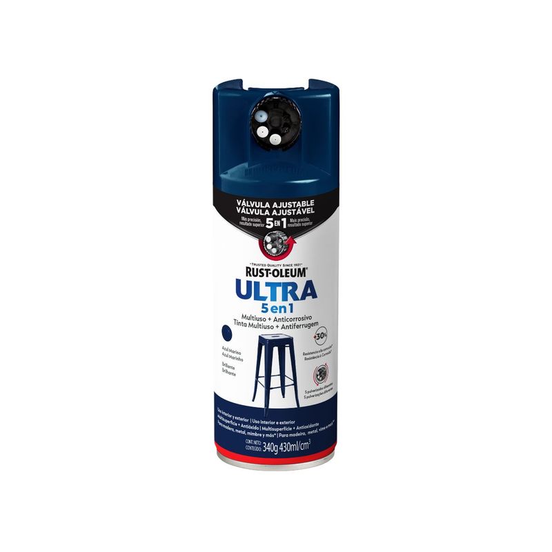 RUST OLEUM - Pintura en aerosol Ultra 5 en 1 Azul Marino Brillante