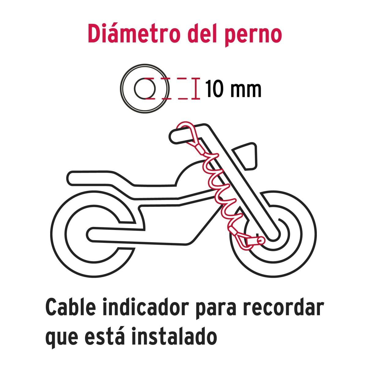 HERMEX - Candado para disco de Motocicleta 10mm HERMEX 49623
