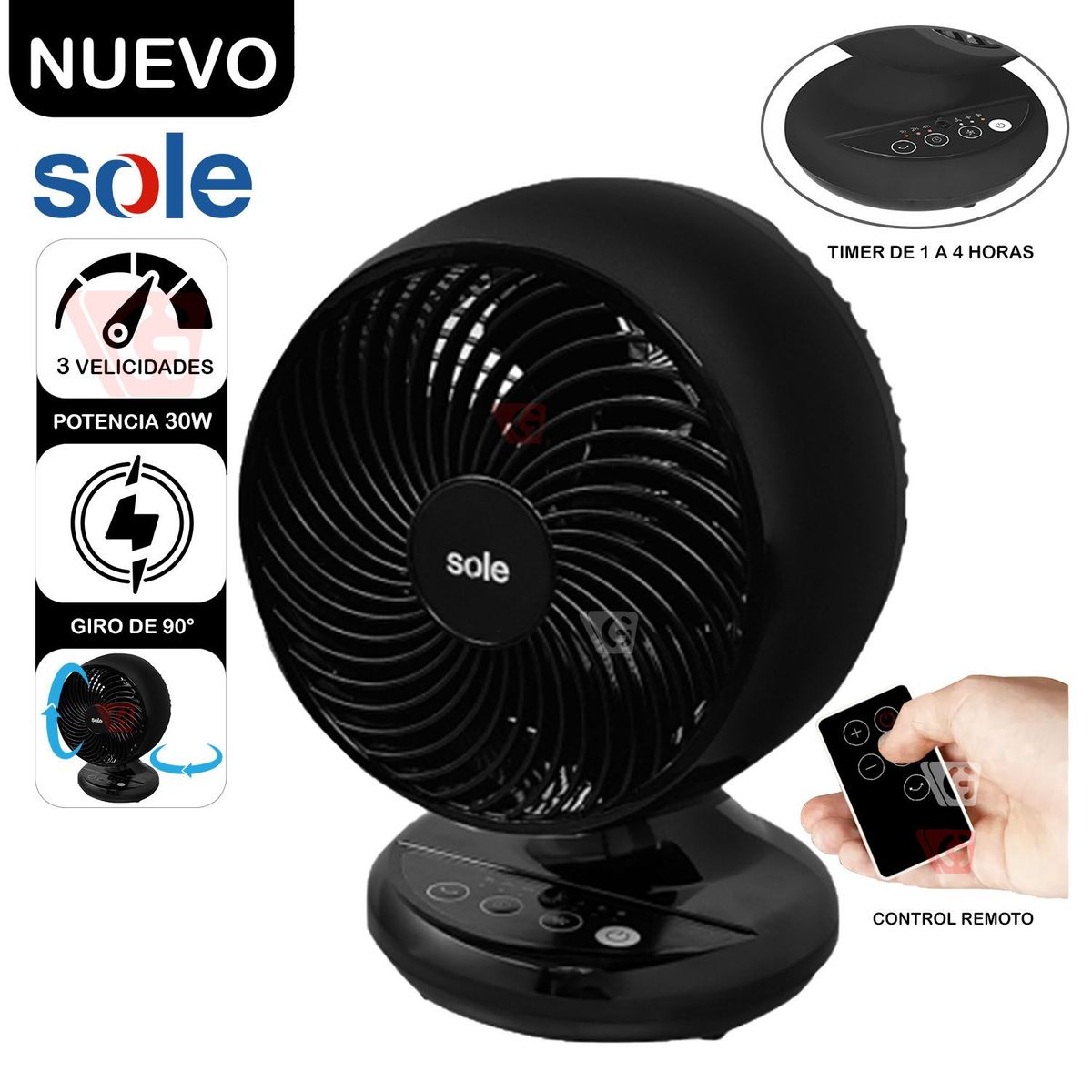 SOLE - VENTILADOR SOBRE MESA  TURBOMAX - SOLAIR016