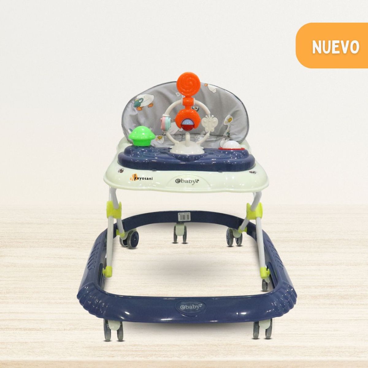 EBABY - Andador con bandeja divertida para Bebés «CRISTAL» Blue