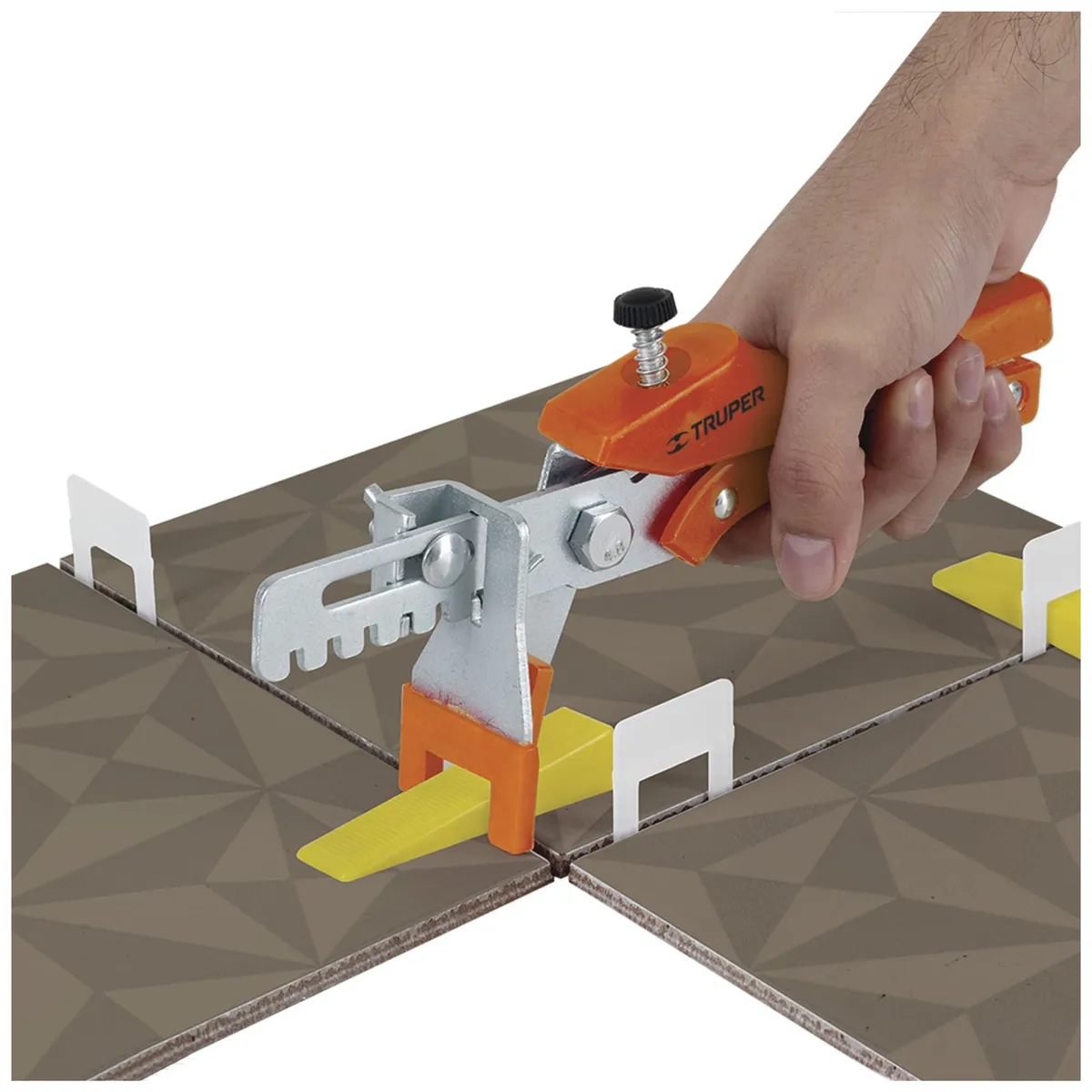 TRUPER - Kit nivelación de porcelanato 100 cuñas nivelador, 100clip, 1 alicate