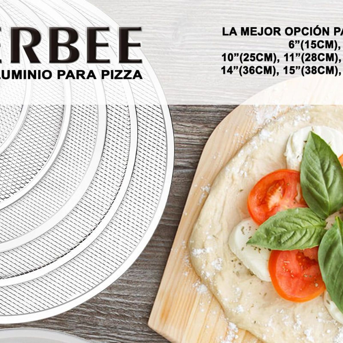 TIGERBEE - REJILLA DE ALUMINIO PARA PIZZA DE 28cm