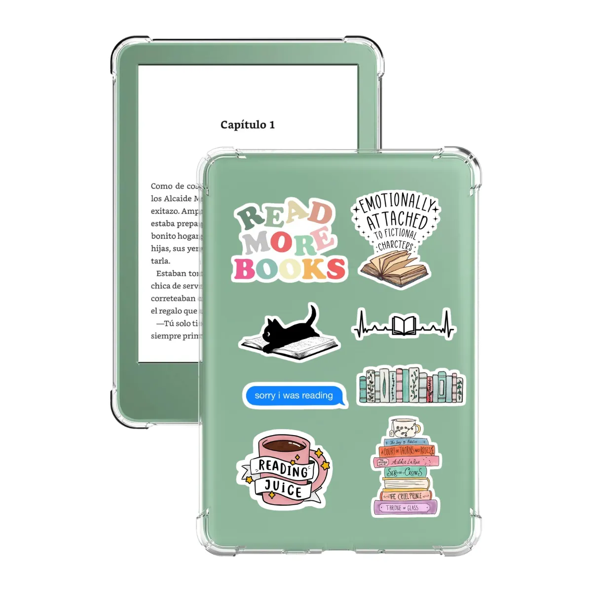 GENERICO - Funda Transparente Kindle 11va gen de 6 pulg 2024/2022 + Stickers