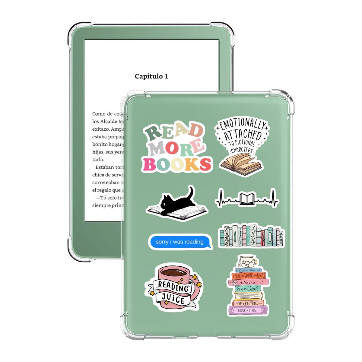 GENERICO - Funda Transparente Kindle 11va gen de 6 pulg 2024/2022 + Stickers