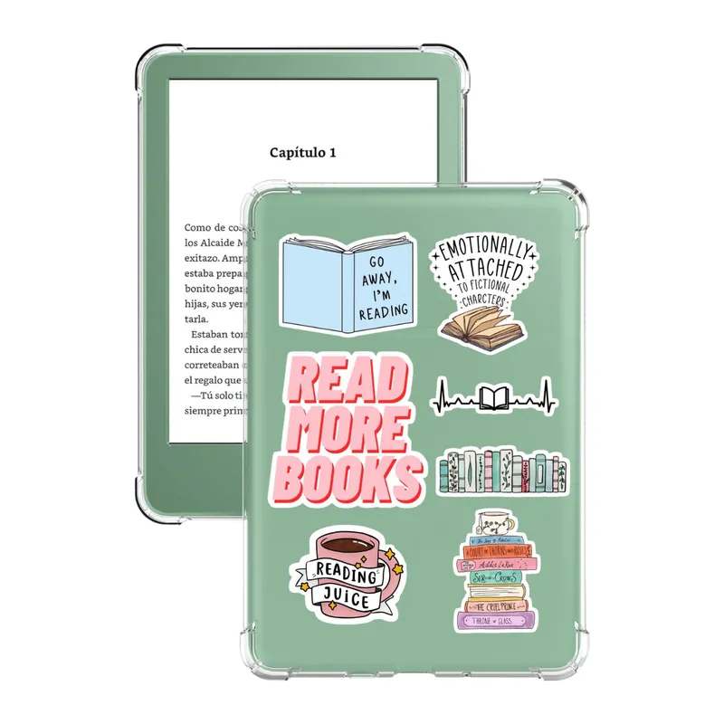 GENERICO - Funda Transparente Kindle 11va gen de 6 pulg 2024/2022 + Stickers