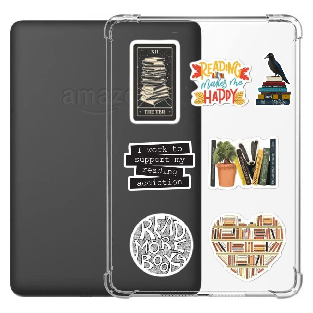 GENERICO - Funda Transparente Kindle 10th gen de 6 pulg 2019 + Stickers