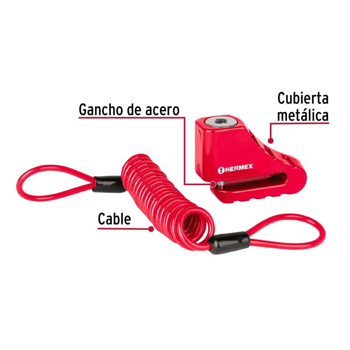 HERMEX - Candado para disco de Motocicleta 5.5mm HERMEX 49622