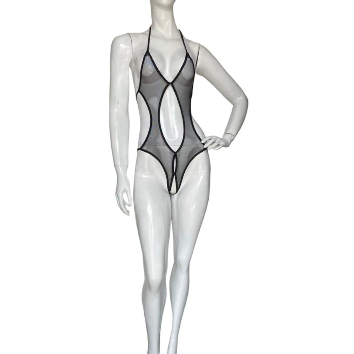 GENERICO - LENCERIA EXCLUSIVA Body de Malla con Detalles Cruzados