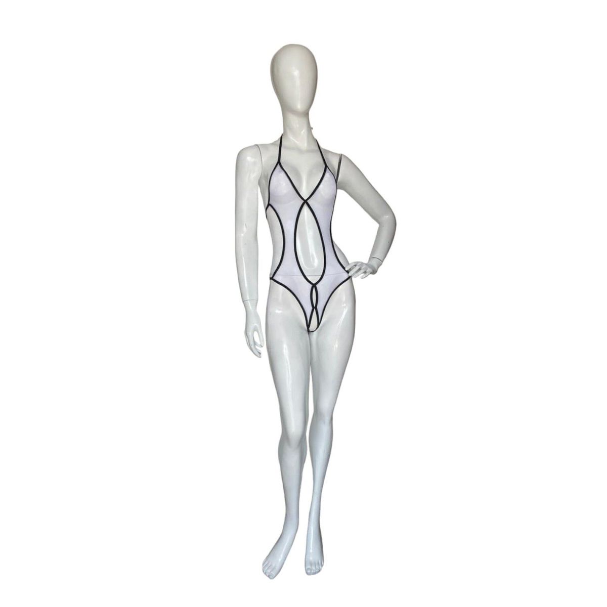 GENERICO - LENCERIA EXCLUSIVA Body de Malla con Detalles Cruzados