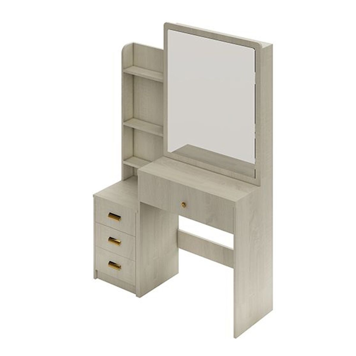 BARAKA HOME - Tocador Organizador Zahira Con Espejo Movible - Polar