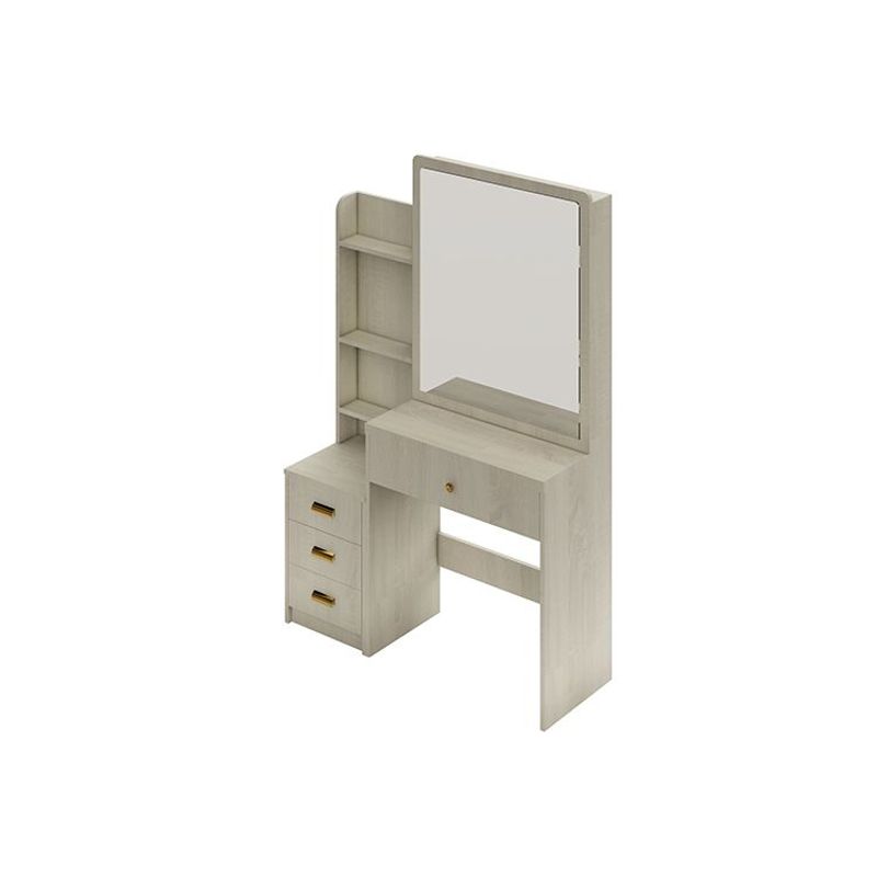 BARAKA HOME - Tocador Organizador Zahira Con Espejo Movible - Polar