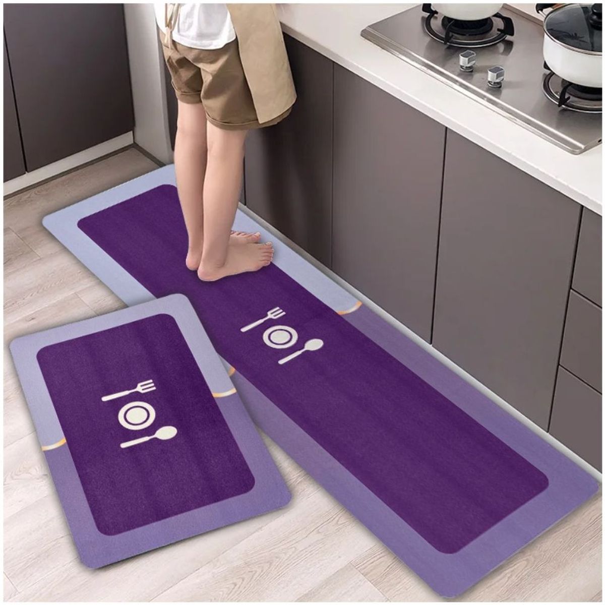 MINARI - Juego de Alfombras Tapetes Antideslizantes para Cocina MD 71D