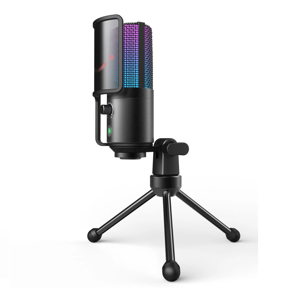 FIFINE - Fifine - Micrófono K669 Pro 3 USB RGB Cardioide con Soporte - Negro