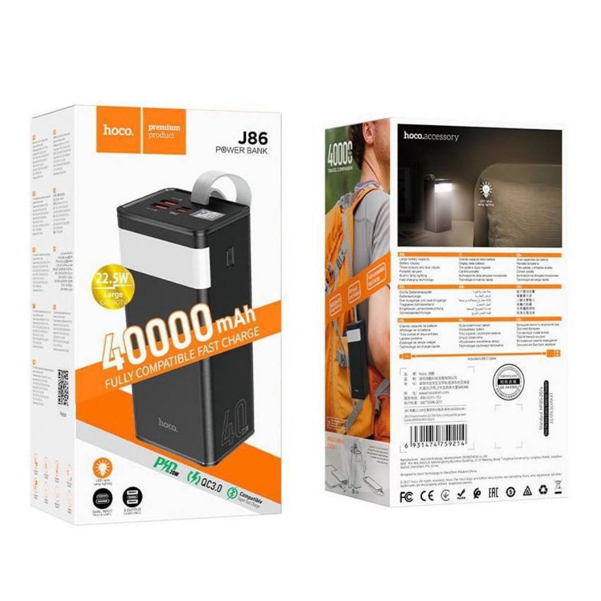 HOCO - Batería Hoco J86 Power Bank 40000 mAh Carga Rapida