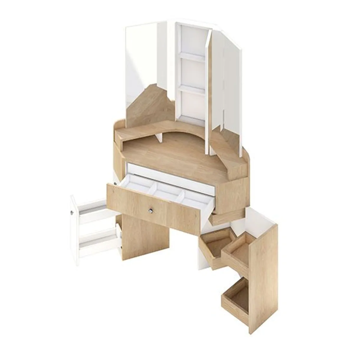 BARAKA HOME - Tocador Esquinero Rose con Espejo - Damasco