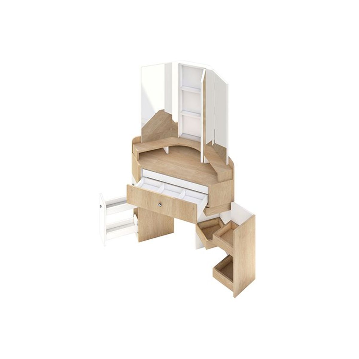 BARAKA HOME - Tocador Esquinero Rose con Espejo - Damasco