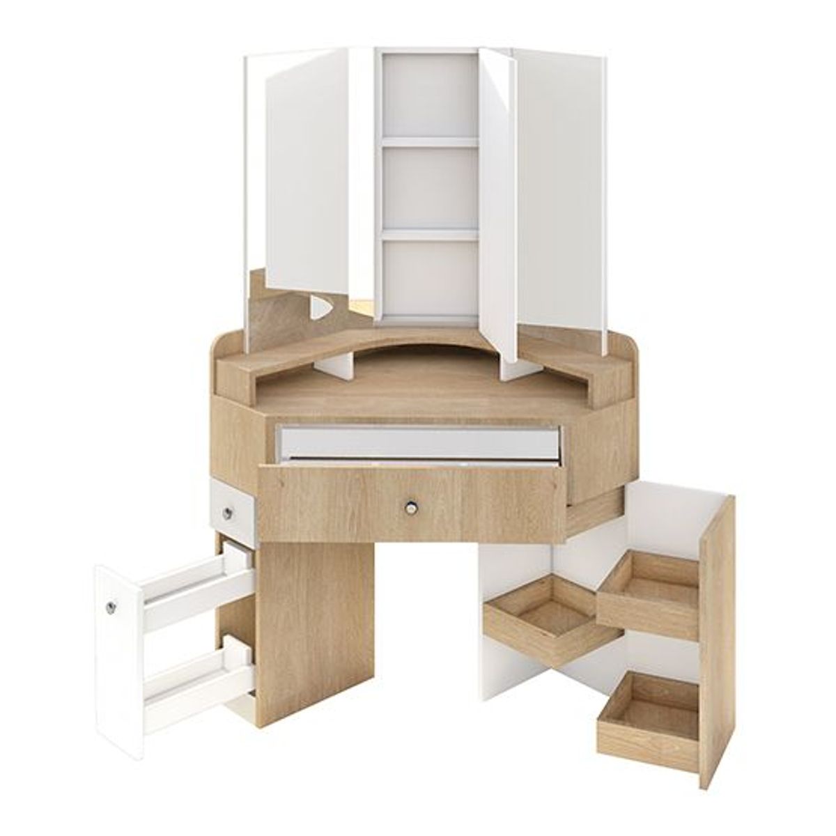 BARAKA HOME - Tocador Esquinero Rose con Espejo - Damasco