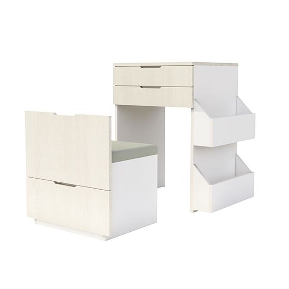 GENERICO - Tocador Joyero Brezo Con Espejo Abatible - Polar y Blanco