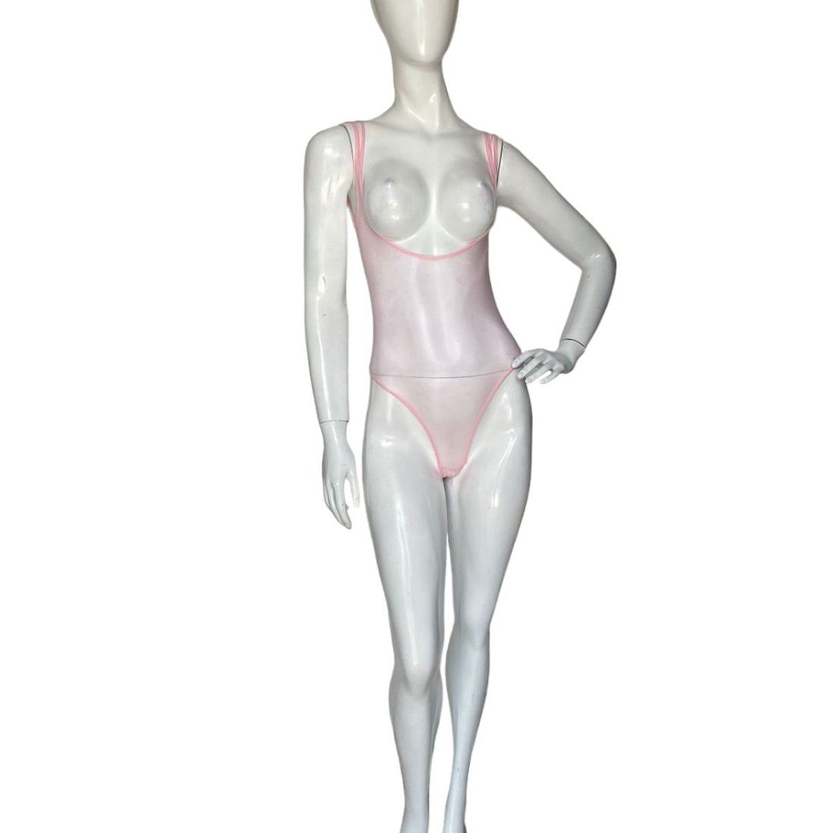 GENERICO - LENCERIA EXCLUSIVA Body de Malla con Entrepierna Abierta Rosa