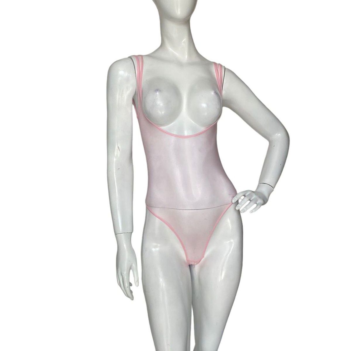 GENERICO - LENCERIA EXCLUSIVA Body de Malla con Entrepierna Abierta Rosa