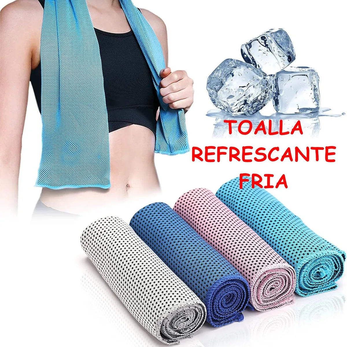 GENERICO - Toallas Frías Hielo Refrescantes y Relajantes Heladas Microfibra MUJER