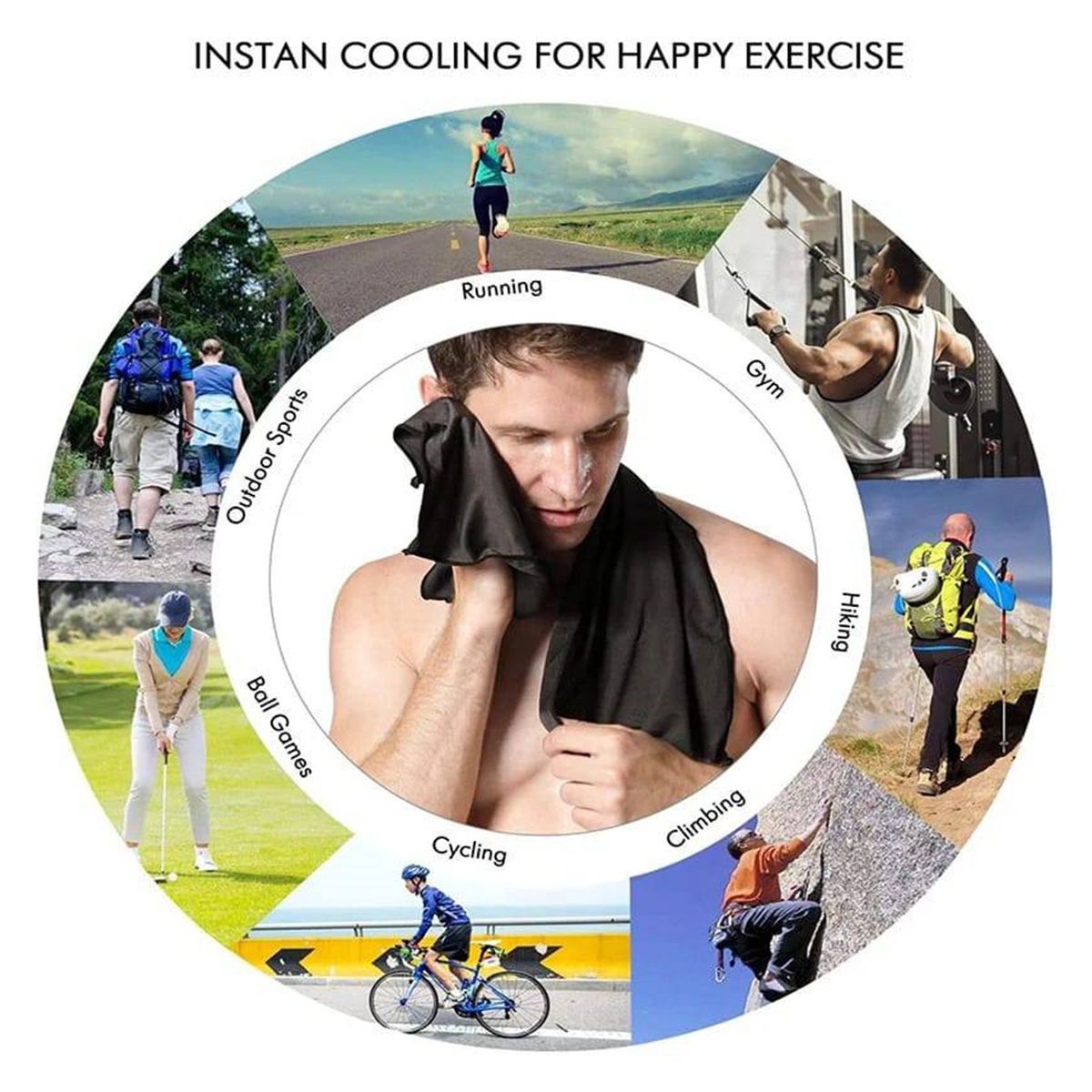 GENERICO - Toallas Frías Hielo Refrescantes y Relajantes Helada Microfibra HOMBRE