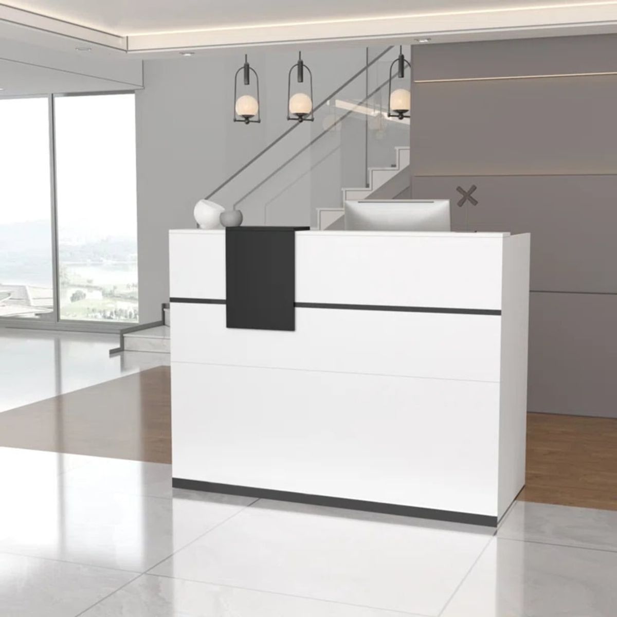 TU MESITA - Mueble Counter para Recepción Moderno Simón Blanco TU MESITA