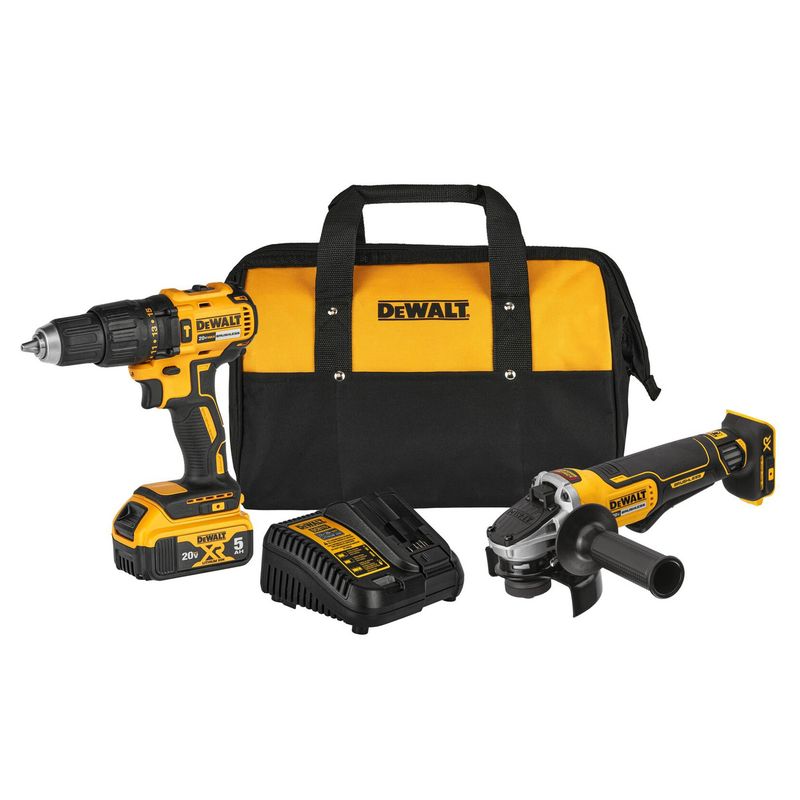 DEWALT - Taladro 1/2" + Esmeril 4 1/2" 1 Bat 5.0Ah DCK248P1-B2 Dewalt