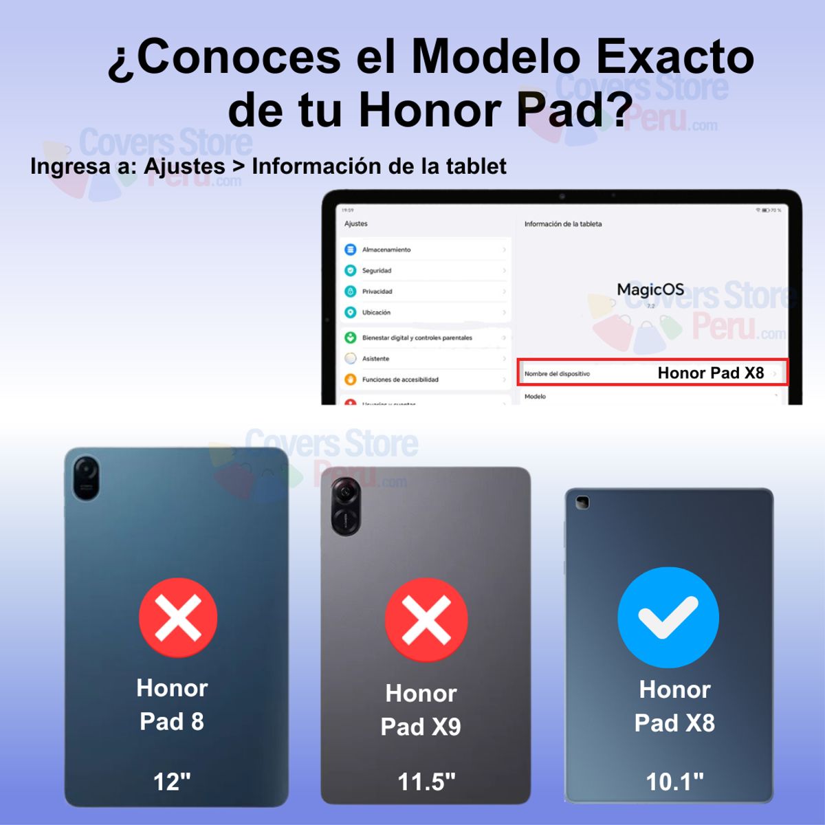 GENERICO - Funda para Honor Pad x8 Imantada Negra Antishock