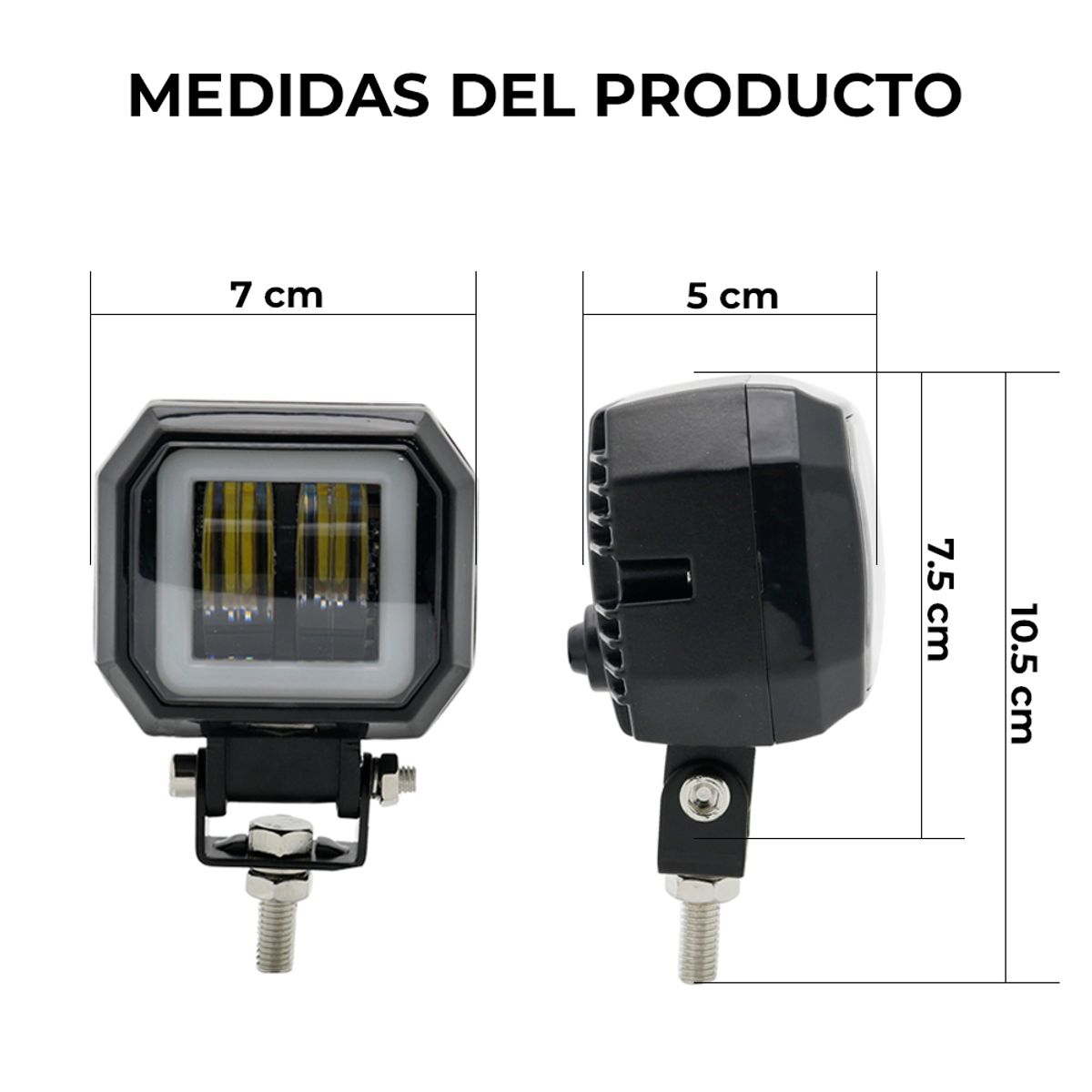 NAOEVO - Explorador Led 3 pulgadas Cuadrado Aureola Blanca