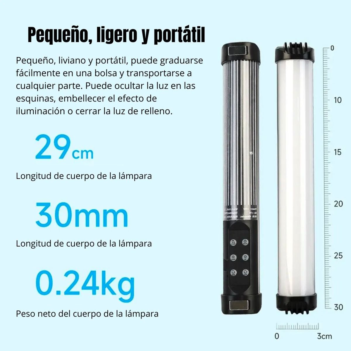 GENERICO - Lámpara de Fotografía de Mano Regulable Luz LED RGB 49 Modos RL-30SL