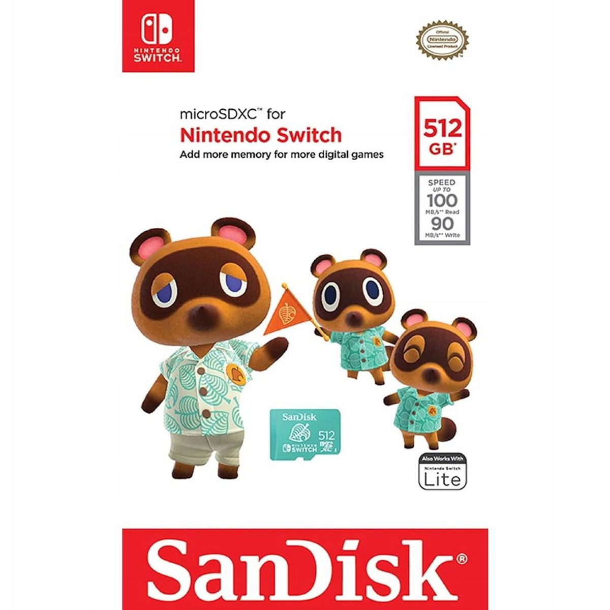 SANDISK - Tarjeta De Memoria Micro Sd De 512 Gb  Nintendo Original