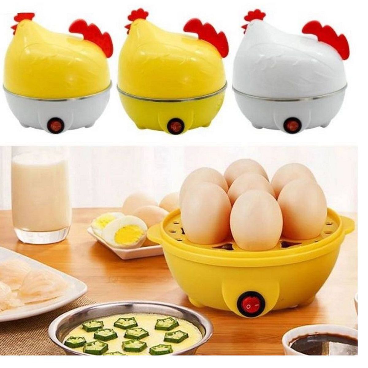 GENERICO - Hervidor de Huevos en Forma de Gallina Amarillo