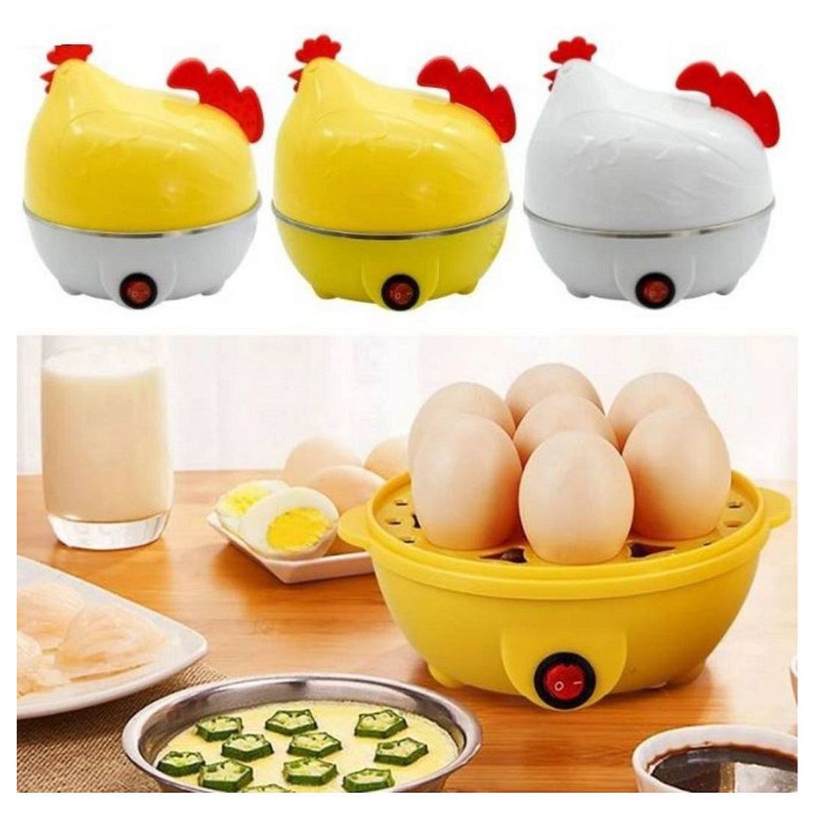 GENERICO - Hervidor de Huevos en Forma de Gallina Amarillo