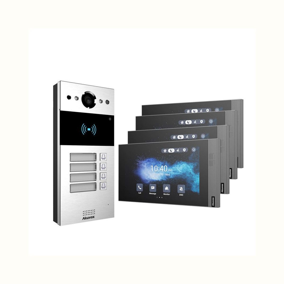 AKUVOX - Kit videoportero Smart IP Akuvox R20Bx4  Pantallas S562