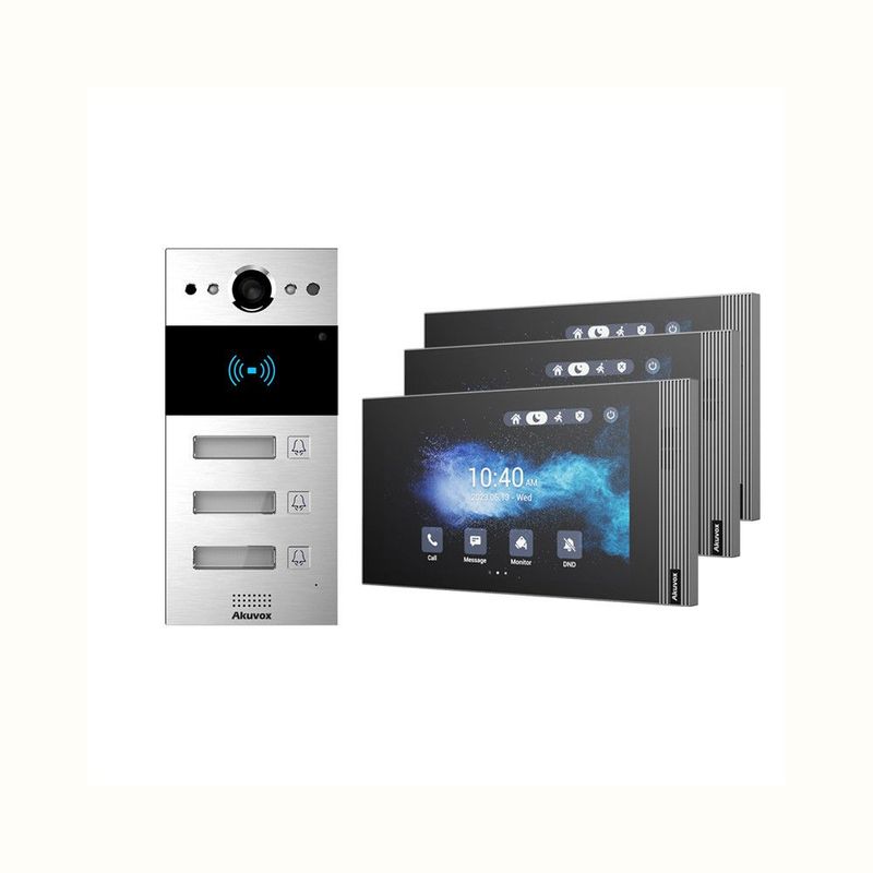 AKUVOX - Kit videoportero Smart IP Akuvox R20Bx3  Pantallas S562