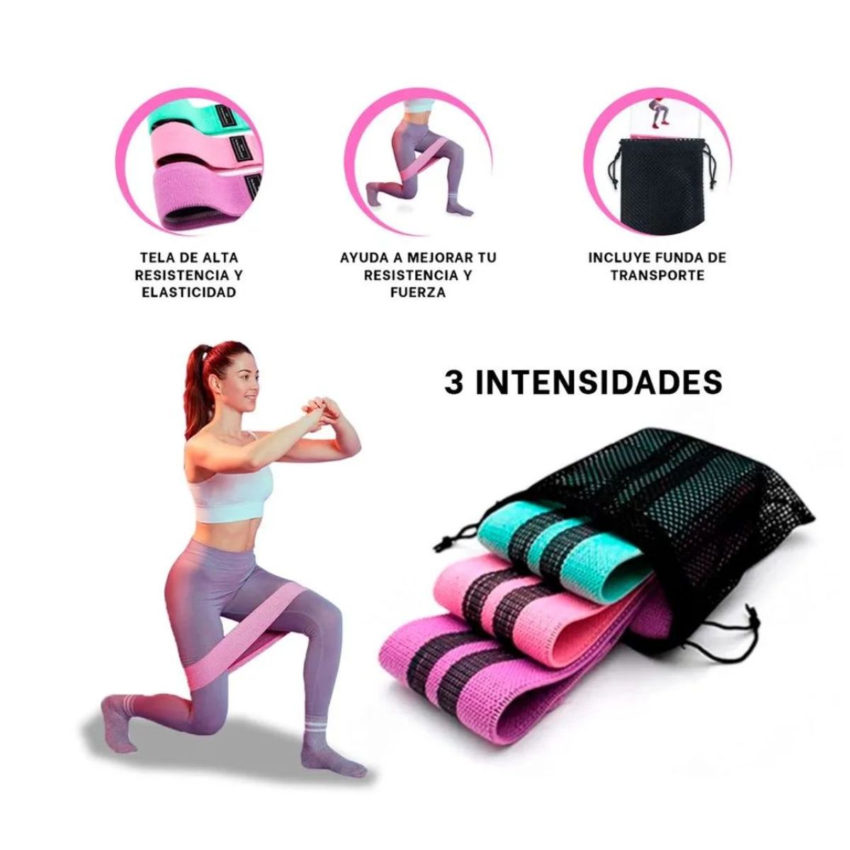 GENERICO - Bandas Elásticas Ejercicios Tela De Resistencia Yoga Gym