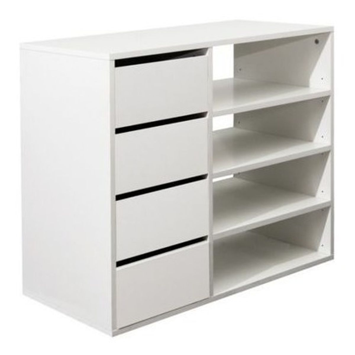 AMUEBLE - zapatera de melamine  con cajones  MANTA  Tiendas Amueble BLANCO