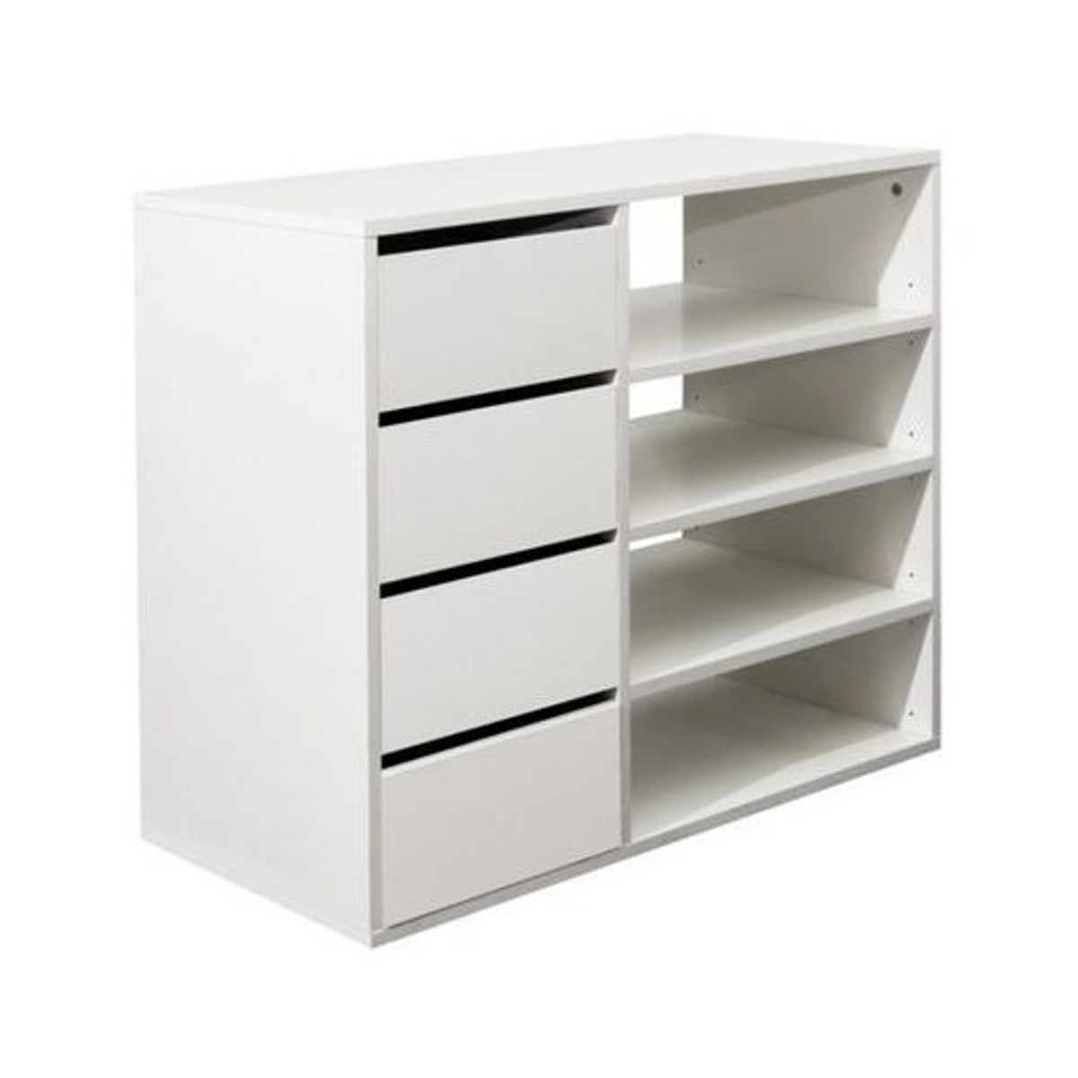 AMUEBLE - zapatera de melamine  con cajones  MANTA  Tiendas Amueble BLANCO