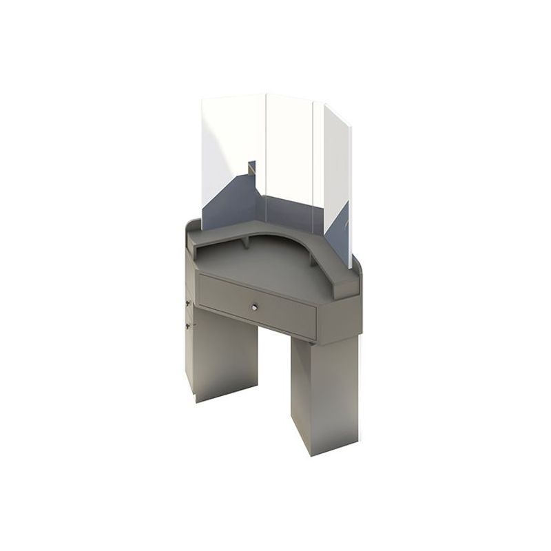 BARAKA HOME - Tocador Esquinero Rose con Espejo - Gris Grafito