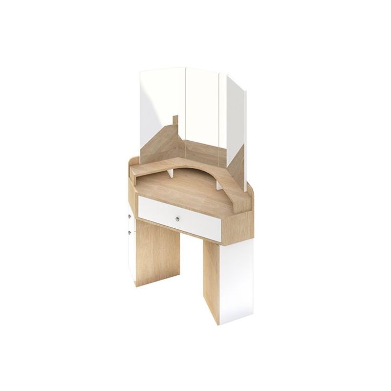 BARAKA HOME - Tocador Esquinero Rose con Espejo - Damasco y Blanco