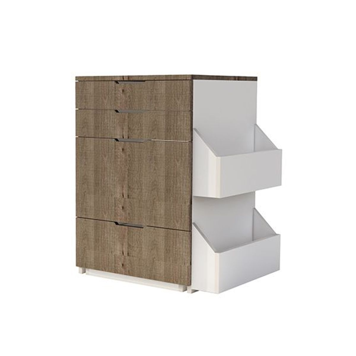 BARAKA HOME - Tocador Joyero Brezo Con Espejo Abatible - Macchiato y Blanco