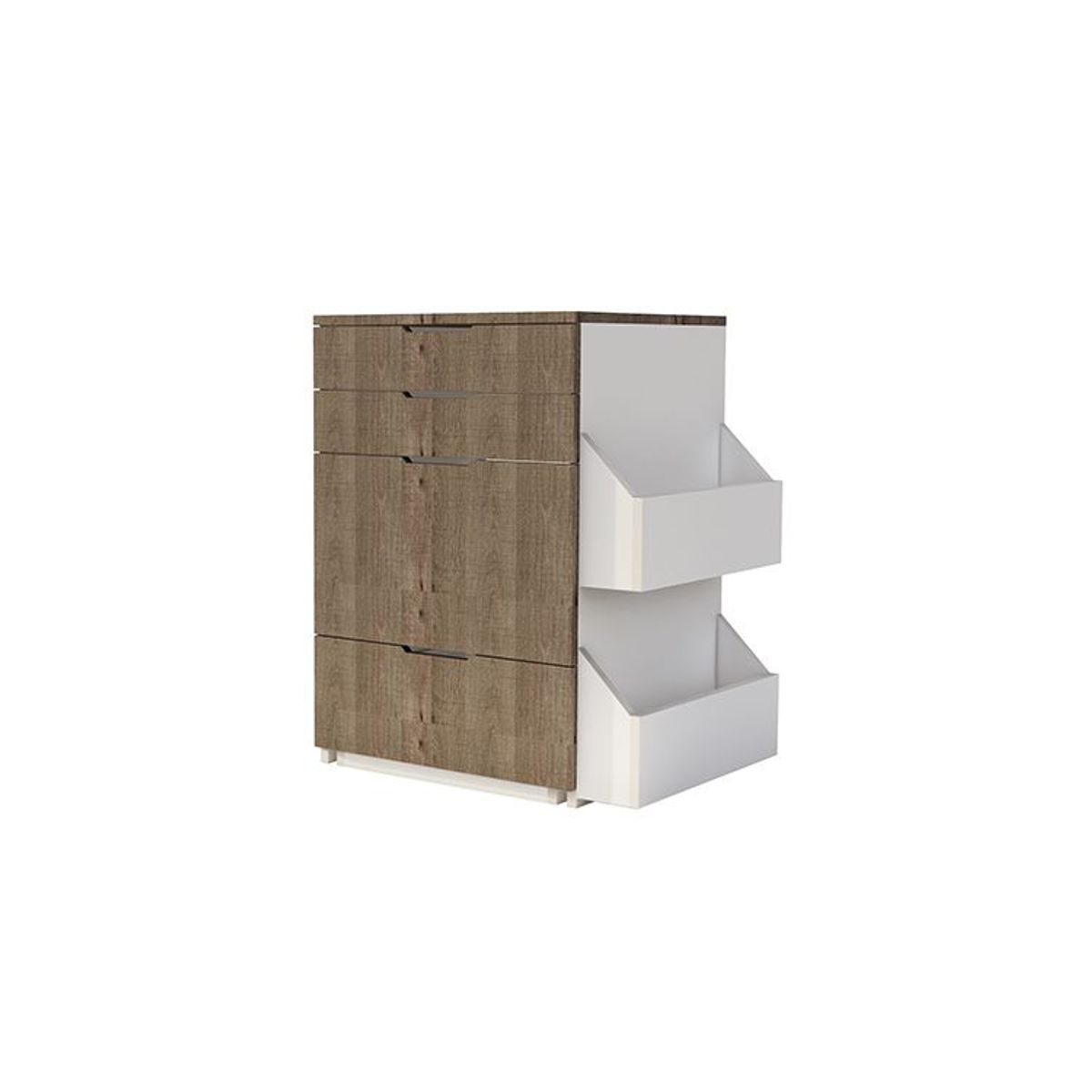 BARAKA HOME - Tocador Joyero Brezo Con Espejo Abatible - Macchiato y Blanco