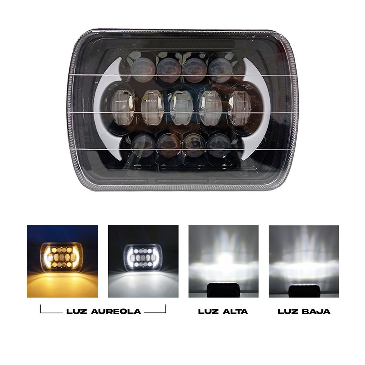 GENERICO - Faro Led 7 Pulgadas Luz Alta y Baja 45w H4 12/24v Auto