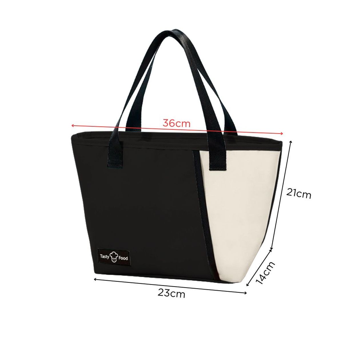 MINARI - Lonchera Térmica Elegante Cartera Bolsa Almuerzo Impermeable Negro 16L