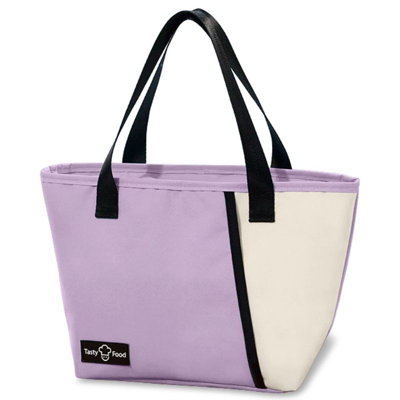 MINARI - Lonchera Térmica Elegante Cartera Bolsa Almuerzo Impermeable Lila 16L